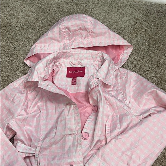 London Fog Light Pink Hooded Jacket M/ 10-12 - Picture 2 of 11